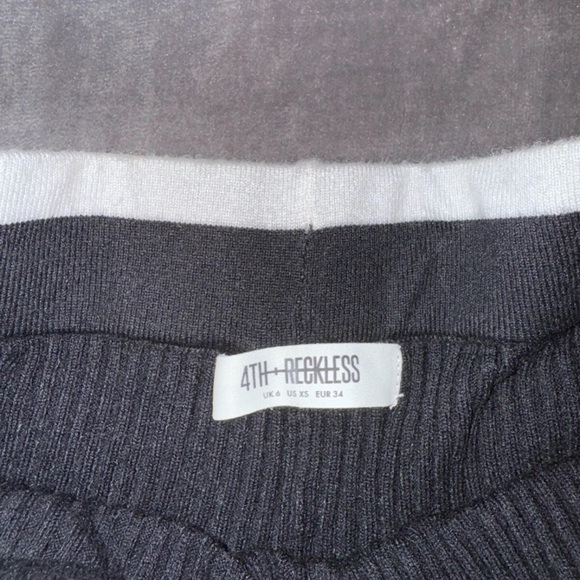 4th and Reckless ribbed knit SET top and bottom XS black and white SUPER SOFT - Picture 5 of 16